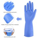 Rubber gloves dishwashing 2 Pairs for Kitchen,Cleaning gloves for household Reuseable.(Medium,Blue)