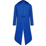 H&ZY Men’s Steampunk Vintage Tailcoat Jacket Gothic Victorian Frock Coat Uniform Halloween Costume Blue