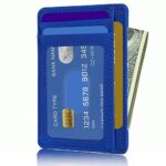 TOURSUIT Travel Minimalist Slim Front Pocket Wallet for Men Women, RFID Blocking Credit Card Holder Case (Dark Blue)