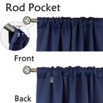 BGment Rod Pocket and Back Tab Blackout Curtains for Bedroom – Thermal Insulated Room Darkening Curtains for Living Room, 42×63 inch, 2 Window Curtain Panels, Navy Blue