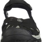 KEEN Women’s Rose Casual Closed Toe Sandals, Black/Neutral Gray, 8