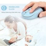 Wireless Mouse, 2.4G Noiseless Mouse with USB Receiver – seenda Portable Computer Mice for PC, Tablet, Laptop with Windows System (Light Blue)