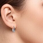Morgan & Paige 925 Sterling Silver Montana Blue Crystal Swirled Loop Hoop Earrings