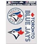 WinCraft MLB Toronto Blue Jays Decal Multi Use Fan 3 Pack, Team Colors, One Size