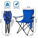Damei century Portable Camping Chairs Enjoy The Outdoors with a Versatile Folding Chair, Sports Chair, Outdoor Chair & Lawn Chair, with Side Pockets Blue