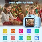 JUVNAWEZ Kids Camera, Christmas Birthday Gifts for Boys Age 3-9, HD Digital Video Cameras for Toddler, Portable Toy for 3 4 5 6 7 8 Year Old Boy with 32GB SD Card(Blue)