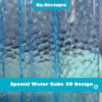Ga-Geetopia EVA 3D Blue Pearl Water Cube Plastic Shower Curtain Liner – Premium Light Weight 72″ x 72″ Blue Bathroom Shower Showroom Curtain Liner with Rustproof Metal Gromments and Weighted Magnet