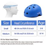 Kids Bike Helmet for Ages 2-8 Years, Adjustable Safety Toddler Helmet with Protective Gear Set, Skateboard Scooter Helmets with Knee Elbow Pads Wrist Guards (Blue)