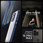 Spigen Ultra Hybrid Designed for iPhone 15 Pro Max Case (2023), [Anti-Yellowing] [Military-Grade Protection] – Navy Blue