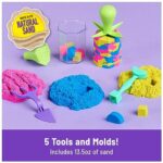 Kinetic Sand, Squish N’ Create Playset, with 13.5oz of Blue, Yellow, and Pink Play Sand, 5 Tools, Sensory Toys for Kids Ages 3 and Up