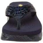 Volatile Women’s Mini Croco Wedge Sandal, Navy, 10 B US