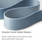 Ribbli Light Dusty Blue Velvet Ribbon Double Faced 3/8 Inch 10-Yard Spool Light Dusty Blue Ribbon Use for Christmas Tree Ornaments Gift Wrapping Wreath Decoration Wedding Boutonnieres