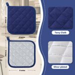 joyhalo 4 Pack Pot Holders for Kitchen Heat Resistant Pot Holders Sets Oven Hot Pads Terry Cloth Pot Holders for Cooking Baking