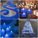 cridoz Blue Rose Petals for Romantic Night for him Set, 2000 Pieces Artificial Rose Petals with 24 Pieces Blue Flameless LED Candles for Decoration Wedding Party Valentine’s Day(Blue)