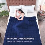 yescool Weighted Blanket for Adults (20 lbs, 60” x 80”, Blue) Cooling Heavy Blanket for Sleeping Perfect for 190-210 lbs, Queen Size Breathable Blanket with Premium Glass Bead, Machine Washable