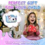 Kids Camera,Upgrade Selfie Digital Camera for Kids with 32GB Card,Unicorn Christmas Birthday Gifts for Girls and Boys, Toys for Girls,Toys for Boys,Toddler Camera,Blue Kids Camera