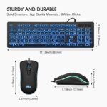 Rii Three Colors Backlit Business Keyboard,Gaming Keyboard and Mouse Combo,USB Wired Keyboard,RGB Optical Mouse for Gaming,Business Office