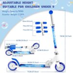 Kids Scooter for Boys and Girls Ages 6-12, Soldow Kid Scooter with Light Up Wheels, 2 Wheels Scooter for Children, Foldable | Height Adjustable | Flashing Wheels Kick Scooters, Blue