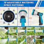 AUTOMAN Garden Hose Nozzle – 10 Adjustable Spray Patterns, Thumb Flow Control Hose Sprayer, Water Hose Spray Nozzle for Plants Watering, Car Washing, Window Cleaning, Pets Bathing, Outdoor Fun, Blue