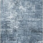Dripex Modern Abstract Collection Area Rug, Washable 4×6 Rug Soft Fluffy Indoor Carpet Area Rugs for Living Room Bedroom Kids Rooms, Dark Blue Non-Slip Faux Fur Throw Rug Floor Mats for Home