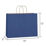 BagDream 100Pcs 16x6x12 Inches Kraft Gift Bags with Handles Bulk Gift Paper Bags Shopping Grocery Merchandise Party Favor Bags 100% Recyclable Large Paper Bags Sacks Navy Blue