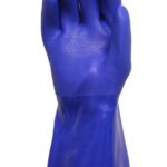 Working Hands 12530-06 PVC Coated Heavy Duty Rubber Gloves For Handling Chemicals And Dish Washing Blue, Large