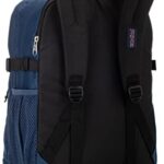 JanSport Main Campus Backpack – Travel, or Work Bookbag w 15-Inch Laptop Sleeve and Dual Water Bottle Pockets, Navy