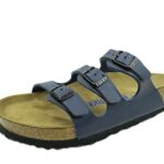 Birkenstock Women’s Florida Soft Footbed Birko-Flor Blue Sandals – 41 (normale)