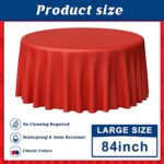 MASHAN 12 Pack 4th of July Plastic Tablecloth, Red White and Blue Patriotic Disposable Tablecloth, Waterproof Round Table Cover for Patriotic Independence Day Memorial Day Party Decorations, 84 Inch