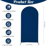 Spandex Fitted Wedding Arch Cover 6FT Navy Blue Arch Backdrop Cover, Round Top Chiara Backdrop Stand Covers for Wedding Birthday Party Baby Shower Banquet Arch Decoration (Navy Blue, 6FT)