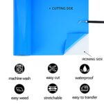 TUMIYA Blue Heat Transfer Vinyl Roll, 12″ x 8 ft Blue HTV Vinyl – Lake Blue Iron on Vinyl Adhesive Glossy Vinyl HTV for T-Shirt(Lake Blue, 12 inch x 8 feet)