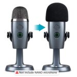 YOUSHARES Yeti Nano Microphone Foam Windscreen – Mic Wind Cover Pop Filter Foam Cover, Professional Customized for Blue Yeti Nano, The Thicker Blue Yeti Nano Pop Filter is a Good option.