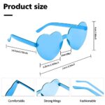 ZNHIS Heart Shaped Sunglasses, Party Glasses, 3 Pairs, Heart Shaped Glasses, Heart Sunglasses, Colorful Sunglasses, Heart Glasses Bulk, Blue Sunglasses for Women