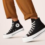 Converse Women’s Chuck Taylor All Star Lift High Top Sneakers, Black/White/White, 7 Medium US