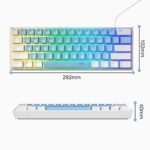 MageGee Mini 60% Gaming Keyboard, RGB Backlit 61 Key Ultra-Compact Keyboard, TS91 Ergonomic Waterproof Mechanical Feeling Office Computer Keyboard for PC, MAC, PS4, Xbox ONE Gamer(White Blue)…