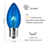 Brightown C9 Incandescent Bulb, C9 Christmas Replacement Light Bulb for Christmas String Light, E17 Intermediate Base, 7 Watt (Blue, 25 Count (Pack of 1))