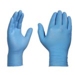 AMMEX Blue Nitrile Disposable Exam Gloves, 3 Mil, Latex & Powder Free, Food-Safe, Textured, Non-Sterile, Medium, Box of 100