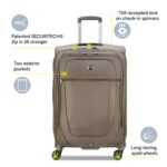 DELSEY Paris Helium DLX Softside Expandable Luggage with Spinner Wheels, Navy Blue, Checked-Medium 25 Inch