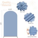 PATYDEST Fitted Spandex Arch Cover Backdrop Fabric 5FT Wedding Arch Covers Dusty Blue Chiara Backdrop Cover for Round Top Arch Frame Cover Arched Wall Backdrop Panel for Balloon Baby Shower Birthday