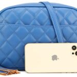 lola mae Quilted Crossbody Bag, Medium Lightweight Shoulder Purse Top Zipper Tassel Accent Royal Blue Purse (Royal-Blue)