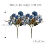 AJOYEGG Artificial Flowers Table Centerpieces Decor: Fake Silk Flowers Bouquets Arrangement for Home Table Flowers Decoration Wedding Table Centerpieces(Blue)