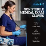 Hand-E Touch Blue Nitrile Disposable Gloves X Large 100 Count – Latex Free Medical Exam Gloves, Powder Free Food Safe Cooking Gloves