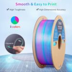 3Dgenius Silk PLA 3D Printer Filament Triple Color Silk PLA Filament 1.75mm 3D Printing Filament Fit Most FDM Printers, 1KG Spool(2.2lbs), 3 in 1 Color Rose Red Sky Blue Green
