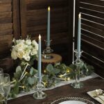 Efavormart Set of 3 | 11″ Flickering Flameless Battery Operated LED Taper Candles Home Wedding Decor – Dusty Blue