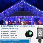 YEGUO 400 LED Blue Christmas Lights Outdoor Waterproof, 33ft 80 Drops Icicle Christmas Lights Connectable, 8 Modes Icicle String Lights with Memory for Indoor Xmas Decor