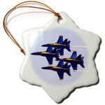 3dRose Blue Angels at Air Show Snowflake Ornament