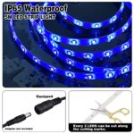 iNextStation 12V LED Light Strip IP65 Waterproof Blue LED Strip Lights 16.4ft/5m Cuttable 300 SMD 2835 LED Tape Flexible Led Lights for Bedroom Outdoor Indoor Decor (Power Adapter not Included)