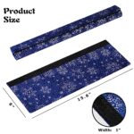 Daixers 3PCS Refrigerator Door Handle Covers Kitchen Decor Keep Appliance Clean Anti-Static Stains for Fridge Dishwashers Velvet (Printed Silver Blue)