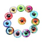 ccHuDE 20 Pcs 20mm Mixed Style Eyes Round Time Gem Cover Glass Cabochon Dome Jewelry Finding Cameo Pendant Settings