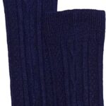 Jefferies Socks Big Girls’ School Uniform Acrylic Cable Knee High (Pack of 3), Navy, Medium